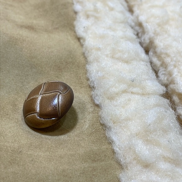 THE Coolest Vintage 1970s 80s Faux Suede Sheepskin Shearling Jacket Coat - Picture 14 of 16